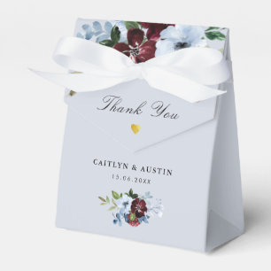 Bordeaux und staubige blühende Gastgeschenk Hochz Geschenkschachtel