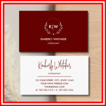 Bordeaux und Weiß | Monogram für moderne Initials