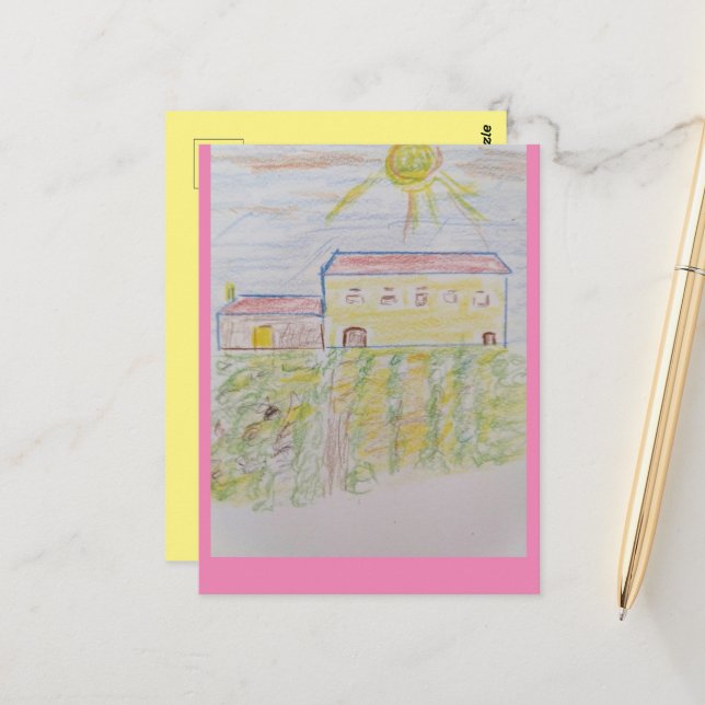 Bordeaux Weinkeller Postkarte (Vorderseite/Rückseite Beispiel)