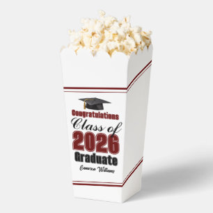 Bordeauxrote Abschlussfeier 2026 Popcorn Geschenkschachtel
