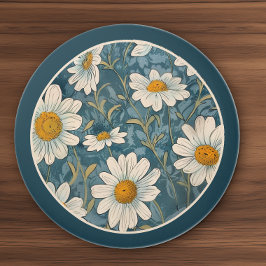 Borded Art Nouveau Shasta Daisy Keramikknauf