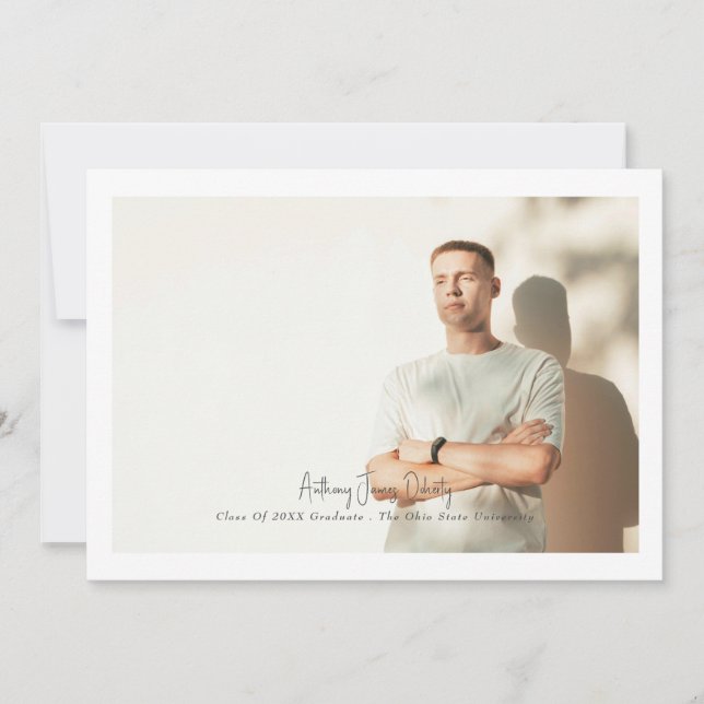 Borded Simple Foto Moderne Designankündigung Ankündigung (Vorderseite)