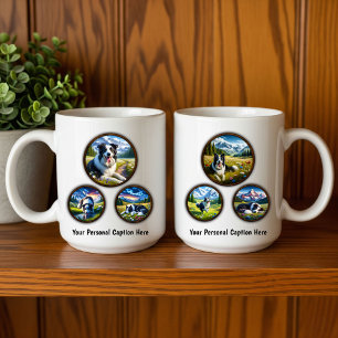 Border Collie 6-Image Coffee Tasse Design