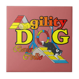 Border Collie Agility Fliese