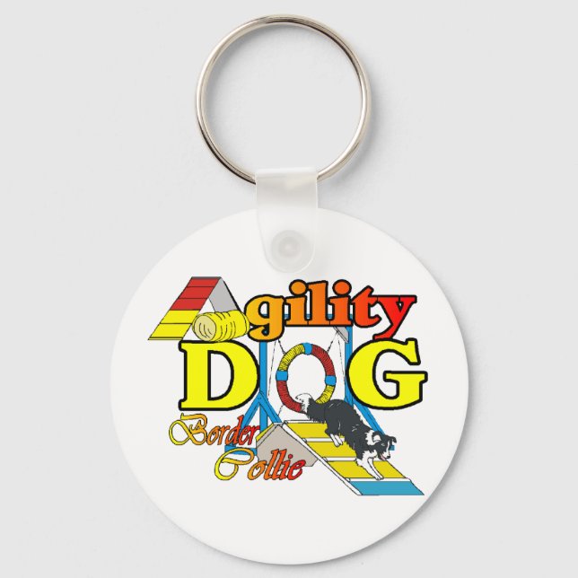 Border Collie Agility Geschenke Schlüsselanhänger (Vorderseite)