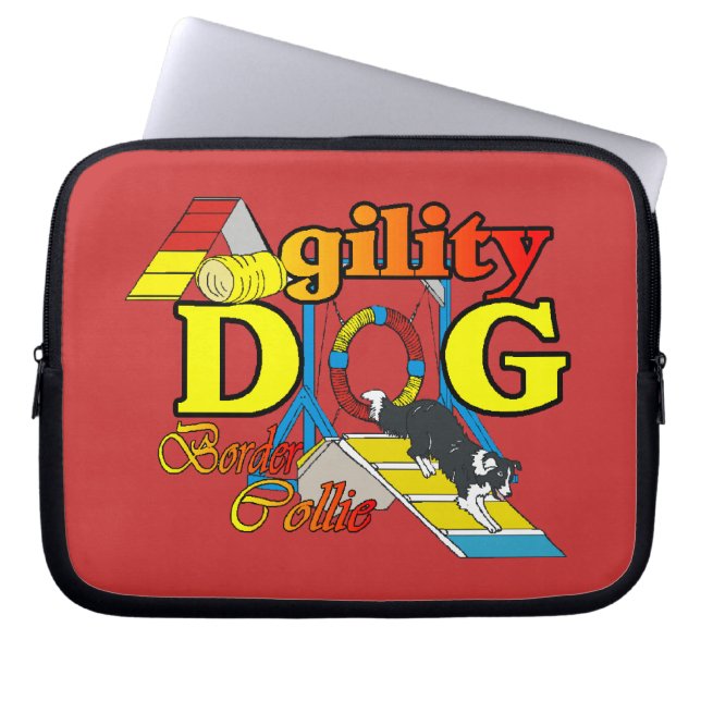 Border Collie Agility Laptopschutzhülle (Vorderseite)