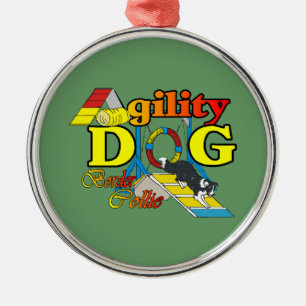 Border Collie Agility Ornament Aus Metall