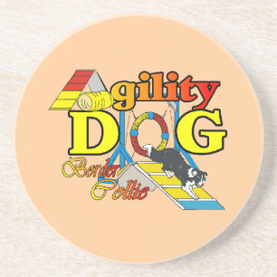 Border Collie Agility Sandstein Untersetzer