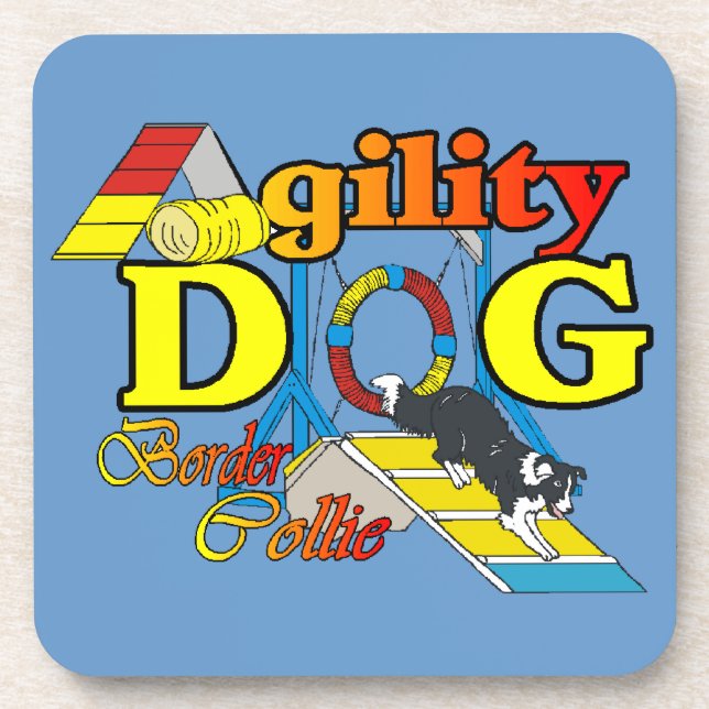 Border Collie Agility Untersetzer (Vorderseite)