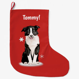 Border-Collie am Weihnachtsnamen kundengerecht Großer Weihnachtsstrumpf