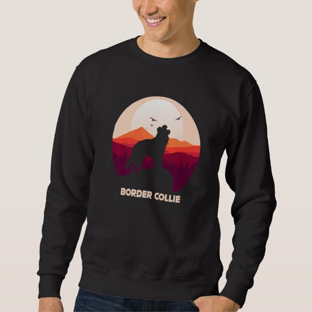 Border Collie and Mountain Premium Sweatshirt (Vorderseite)