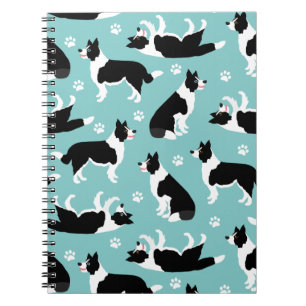 Border Collie and Paw Print Notizblock