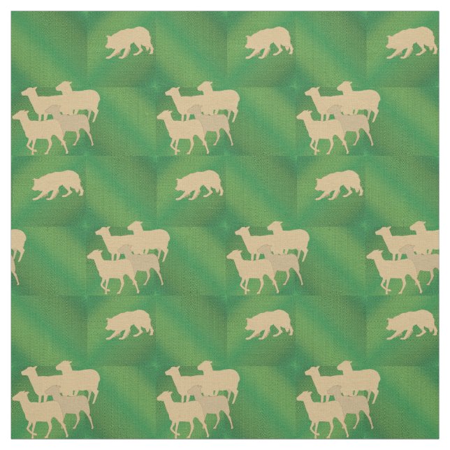 Border Collie and Sheep Stoff (Muster)