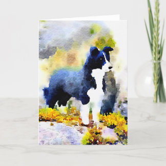 Border-Collie-Aquarell-Anmerkungskarte Karte