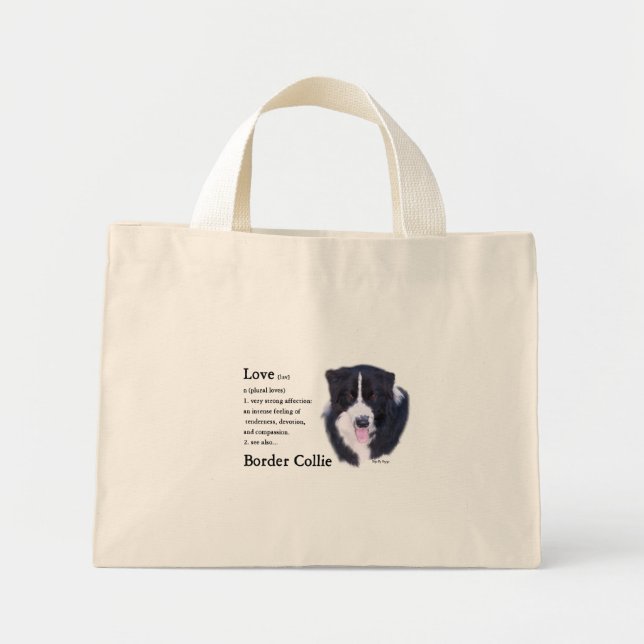 Border Collie Art Geschenke Mini Stoffbeutel (Vorne)