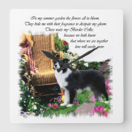 Border Collie Art Geschenke Quadratische Wanduhr