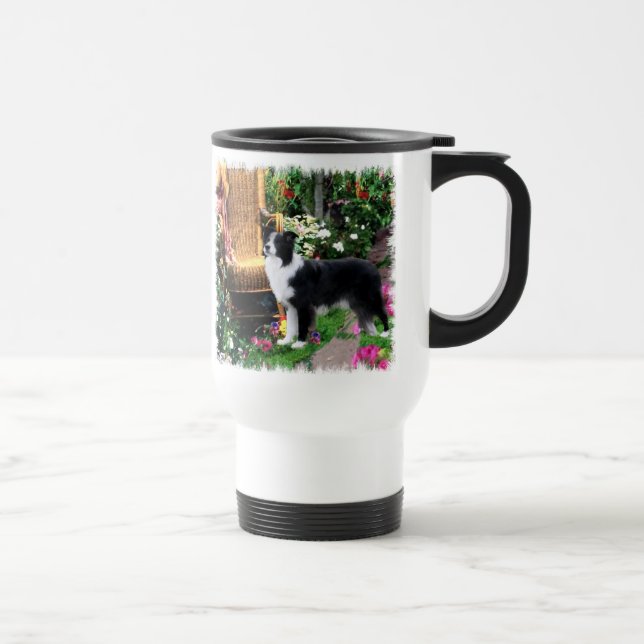 Border Collie Art Geschenke Reisebecher (Rechts)