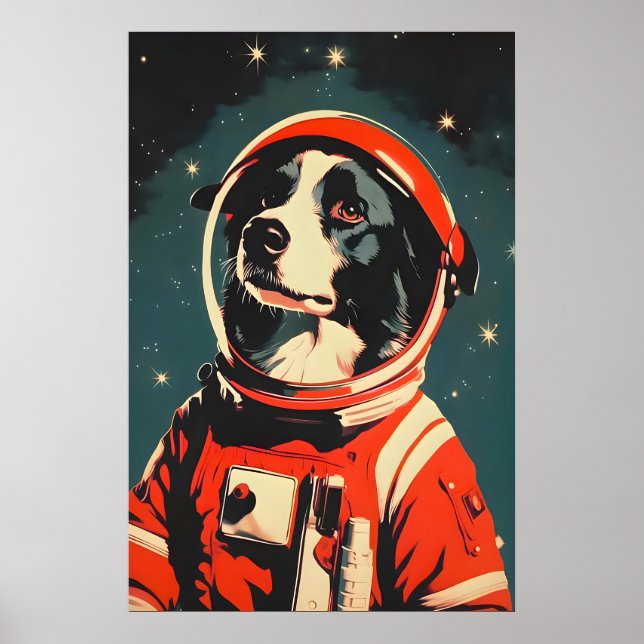 Border Collie Astronaut Poster, Border Collie Poster (Vorne)
