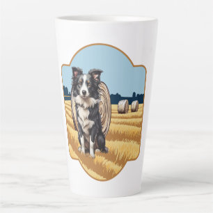 Border Collie auf dem Bauernhof Milchtasse