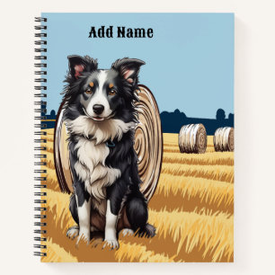 Border Collie auf dem Bauernhof Notizbuch