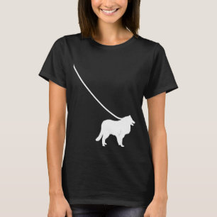 Border Collie auf einem Leash Hund Mama Vater Pet T-Shirt