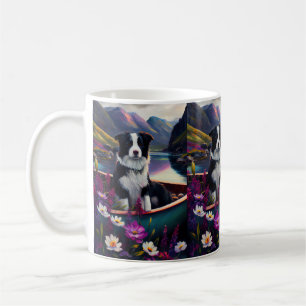 Border Collie auf einem Paddel: Ein landschaftlich Kaffeetasse