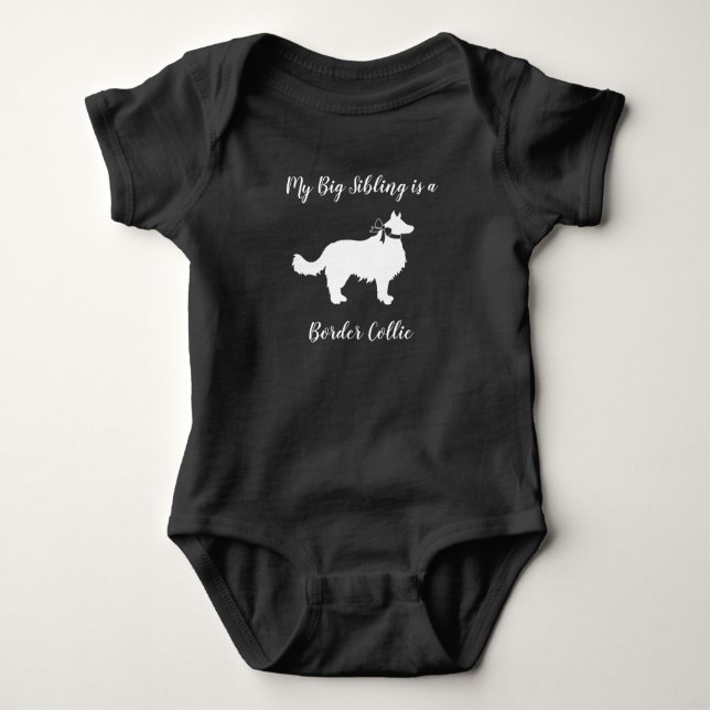 Border Collie Baby Dusche Strampler (Vorderseite)