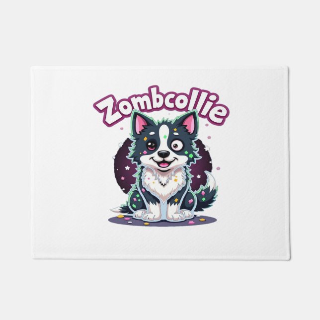 Border Collie BC Zombie Dog Halloween Essential T- Fußmatte (Vorderseite)