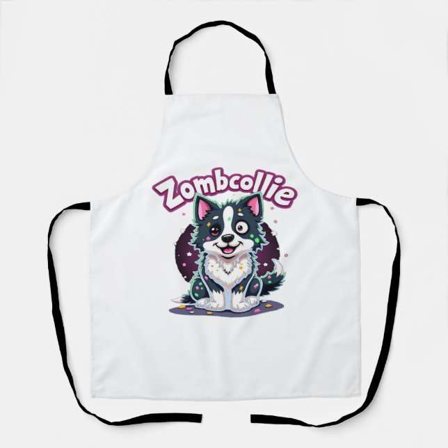 Border Collie BC Zombie Dog Halloween Essential T- Schürze (Vorderseite)