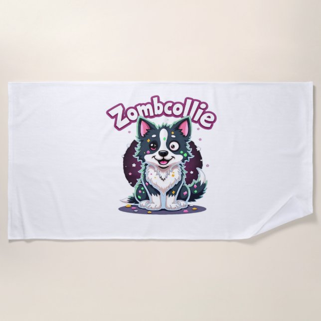 Border Collie BC Zombie Dog Halloween Essential T- Strandtuch (Vorderseite)