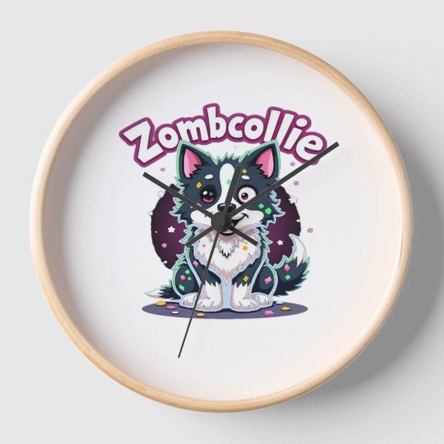 Border Collie BC Zombie Dog Halloween Essential T- Uhr (Vorderseite)