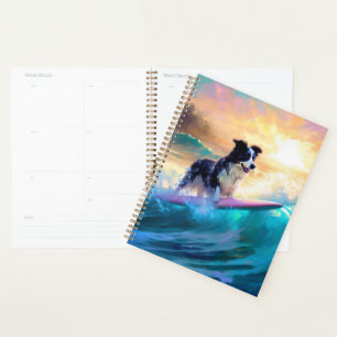 Border Collie Beach Surf Malerei Planer