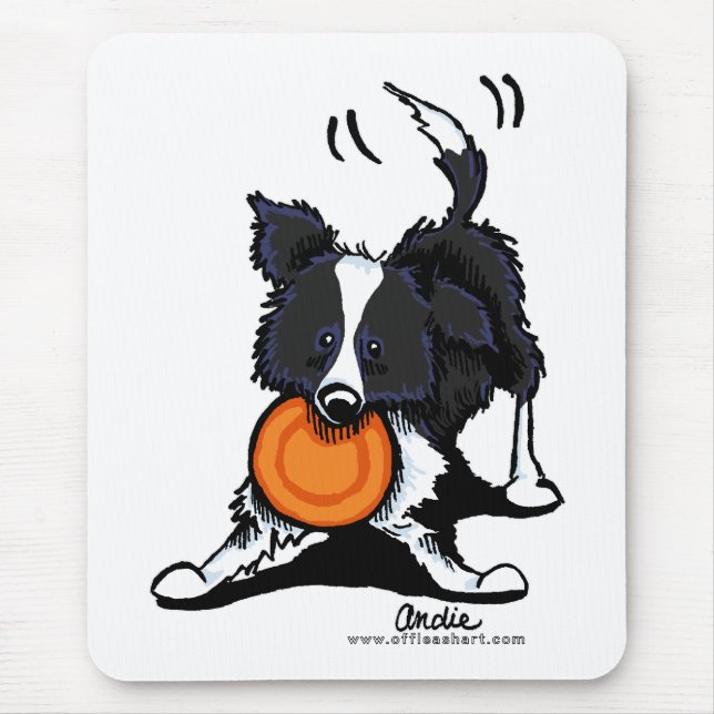 Border Collie beim Spielen Mousepad (Vorne)