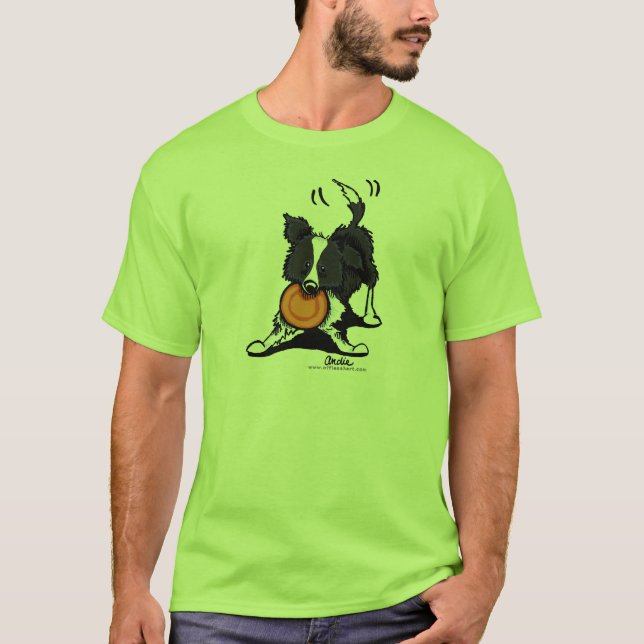 Border Collie beim Spielen T-Shirt (Vorderseite)
