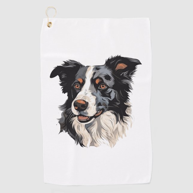 Border Collie Berühmtes Design - Smartest Golfhandtuch (Vorderseite)