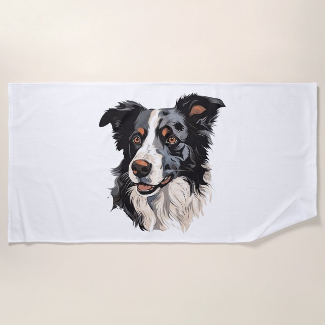 Border Collie Berühmtes Design - Smartest Strandtuch (Vorderseite)
