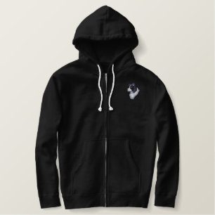 Border-Collie Bestickter Hoodie