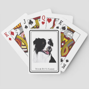 Border Collie Black and White Pet Dog - Spielkarten