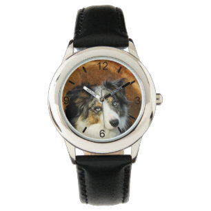 Border Collie Blue Merle Dog Kopf Pet - Wählplatte Armbanduhr