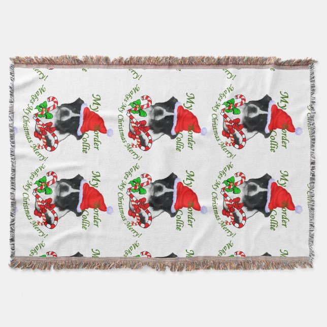 Border Collie Christmas Decke (Vorderseite)