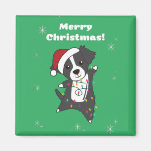 Border Collie Christmas Dog Winter Animals Hunde M Magnet