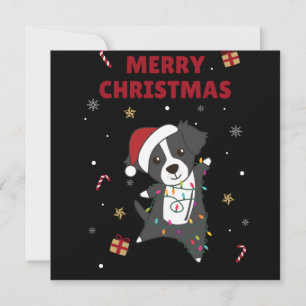 Border Collie Christmas Dog Wintertiere Hunde Einladung