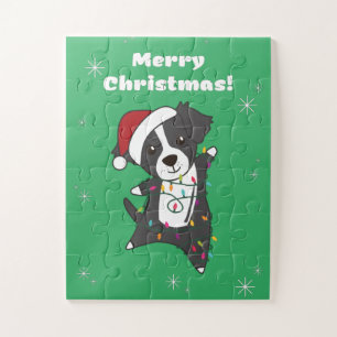 Border Collie Christmas Dog Wintertiere Hunde Ji