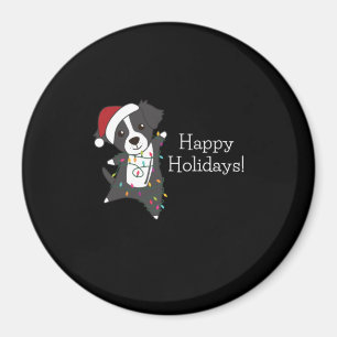 Border Collie Christmas Dog Wintertiere Hunde Magnet