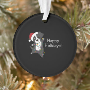 Border Collie Christmas Dog Wintertiere Hunde Ornament