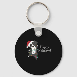Border Collie Christmas Dog Wintertiere Hunde Schlüsselanhänger
