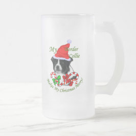 Border Collie Christmas Geschenke Mattglas Bierglas