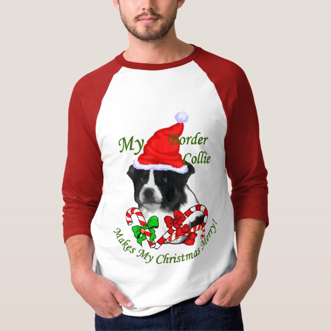 Border Collie Christmas Geschenke T-Shirt (Vorderseite)