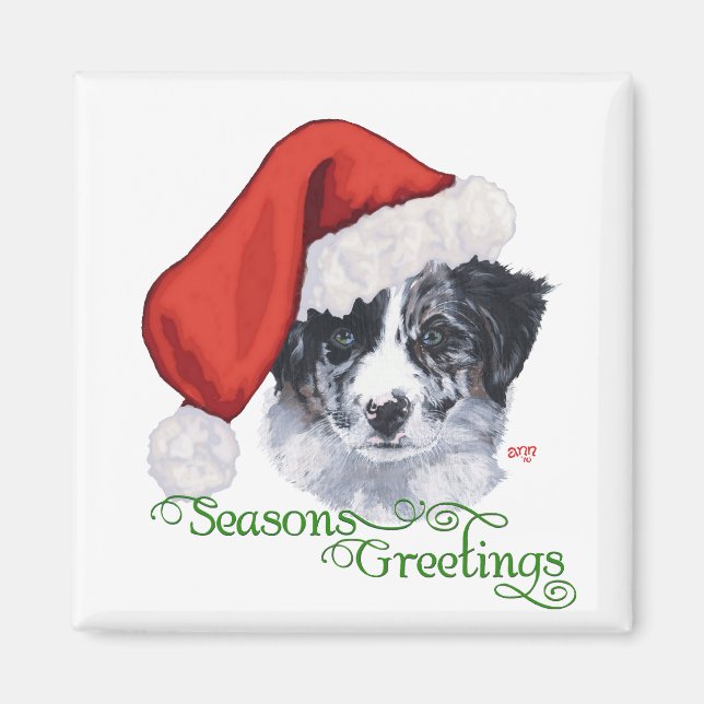 Border Collie Christmas Magnet (Vorne)