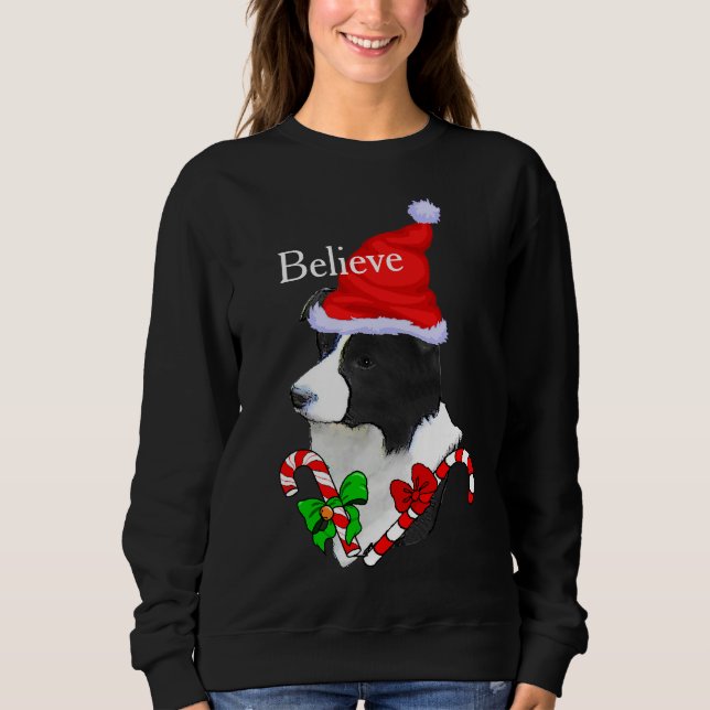 Border Collie Christmas Merry Sweatshirt (Vorderseite)